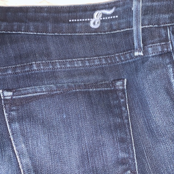 EARNEST SEWN Harlan.93B Cigarette Leg Jeans Uneven Hem Dark Wash Boho Y2K 28 - Picture 7 of 10